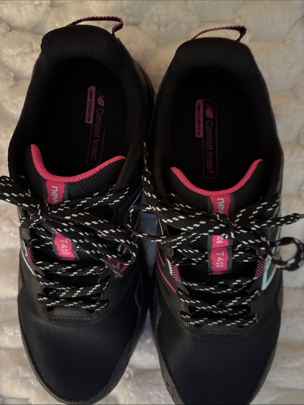 New Balance Black Sneakers with Pink & Light Blue Accents - Picture 3 of 7